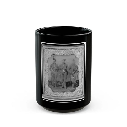 Pvt. Frank A. Remington And Two Other Union Soldiers, Full-Length Portrait, Facing Front (U.S. Civil War) Black Coffee Mug 15oz - Go Mug Yourself