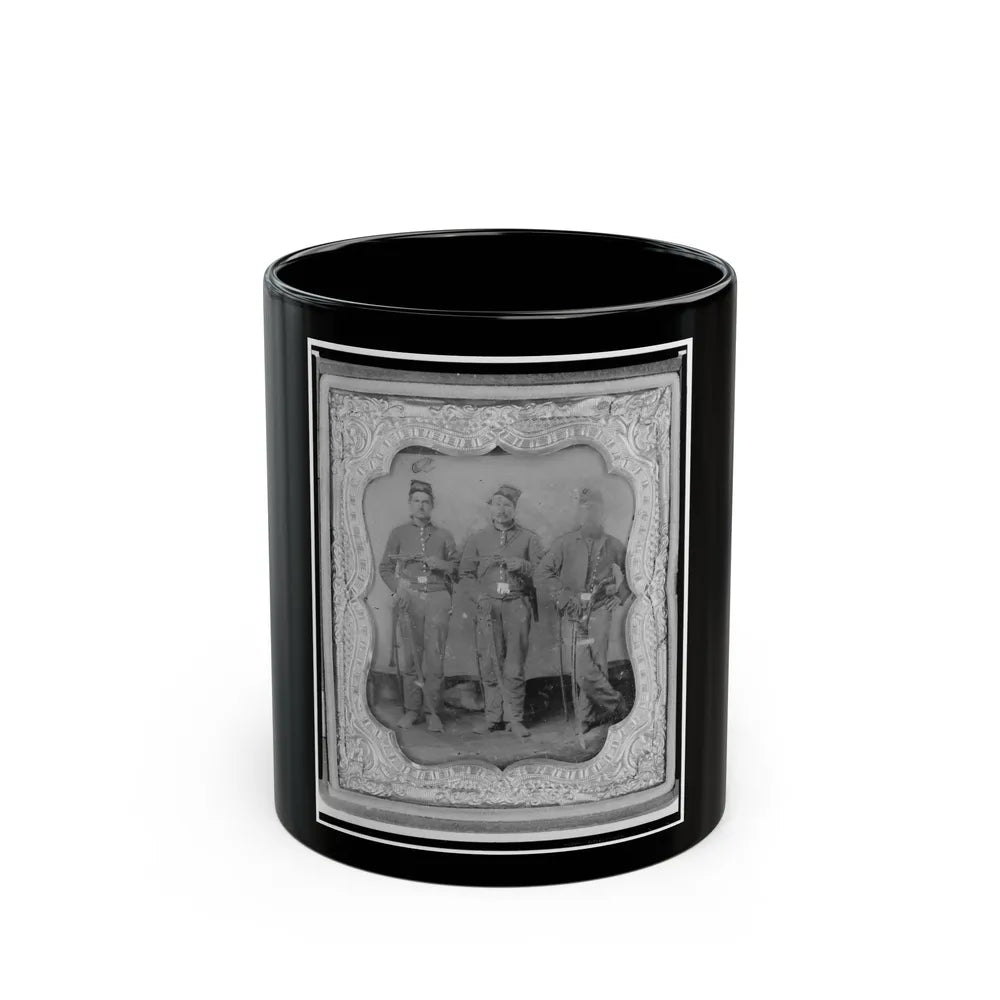 Pvt. Frank A. Remington And Two Other Union Soldiers, Full-Length Portrait, Facing Front (U.S. Civil War) Black Coffee Mug-11oz-Go Mug Yourself