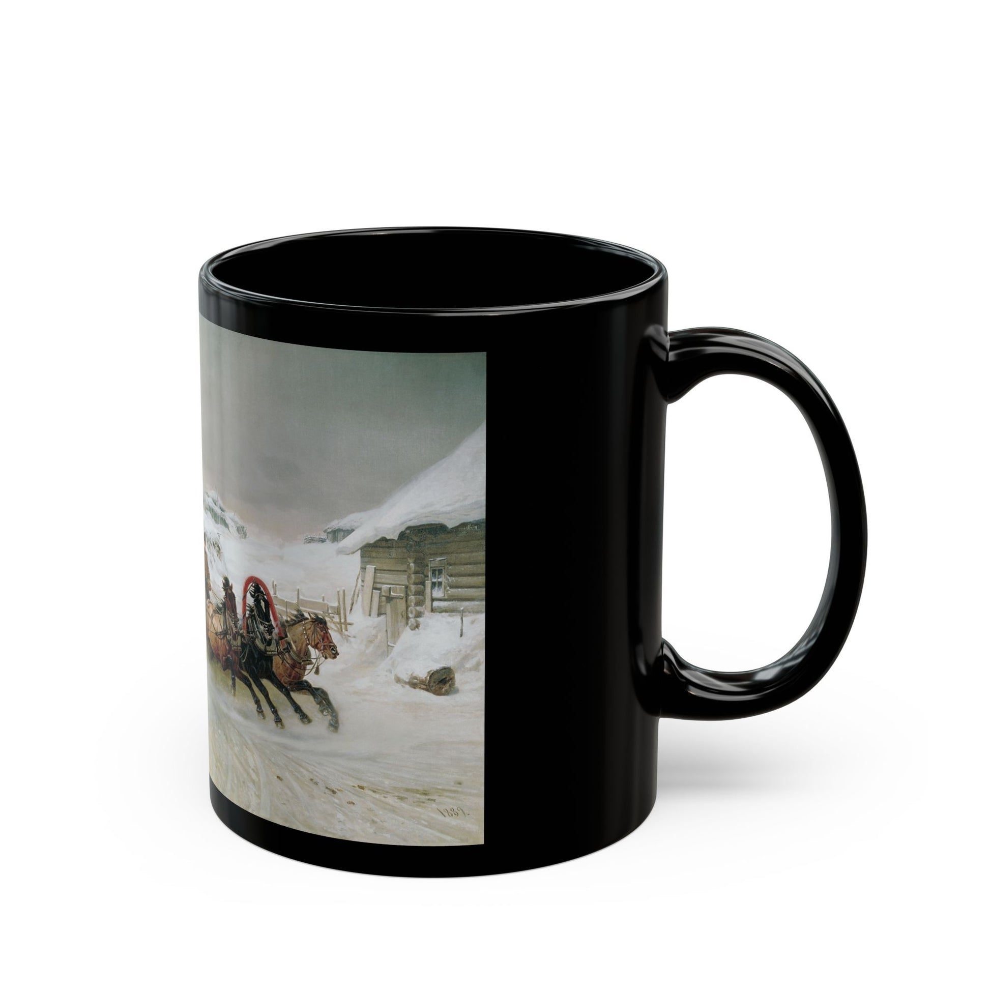 Pyotr Nikolayevich Gruzinsky (1837-1892) Maslenitsa - 1889 - Black Coffee Mug-Go Mug Yourself