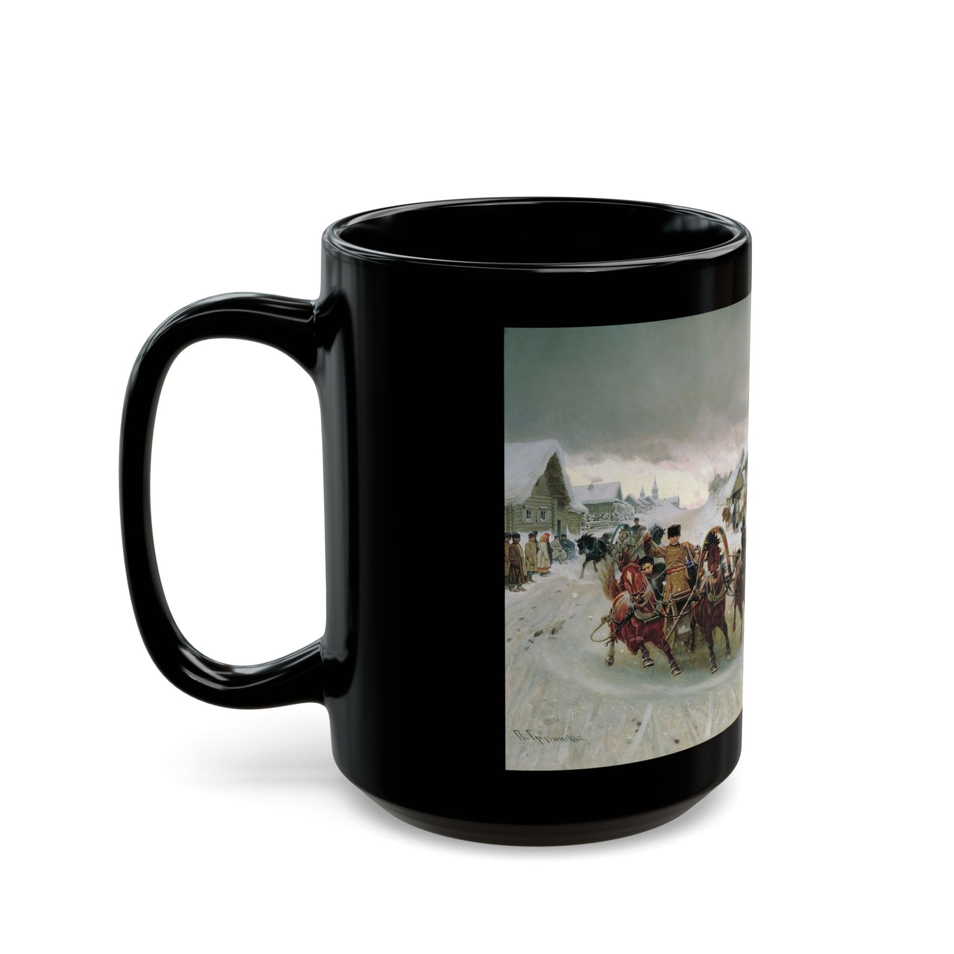 Pyotr Nikolayevich Gruzinsky (1837-1892) Maslenitsa - 1889 - Black Coffee Mug-Go Mug Yourself