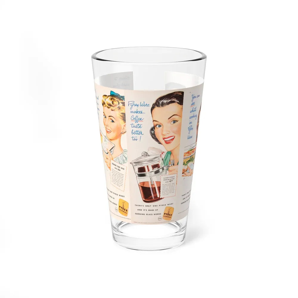 Pyrex 1940s ads (Magazine Illustration) Pint Glass 16oz-16oz-Go Mug Yourself