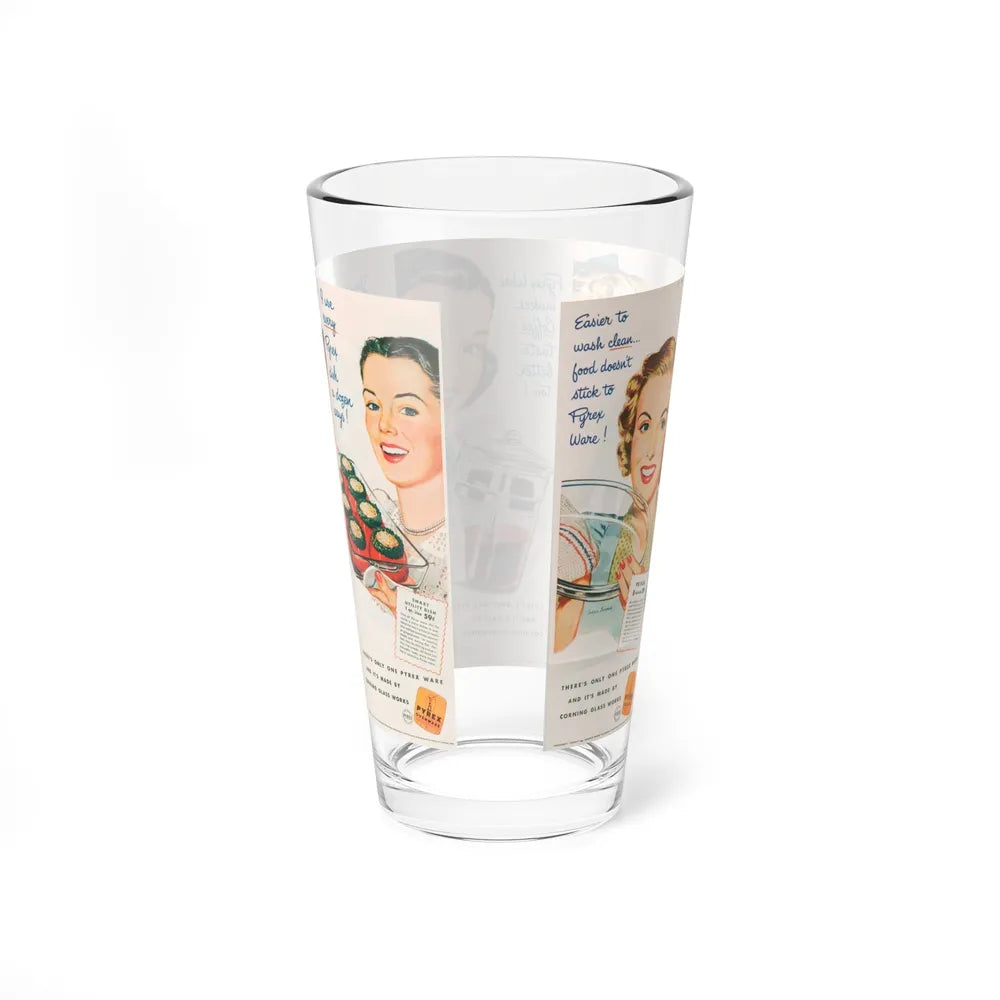 Pyrex 1940s ads (Magazine Illustration) Pint Glass 16oz-Go Mug Yourself