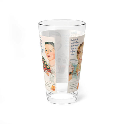 Pyrex 1940s ads (Magazine Illustration) Pint Glass 16oz-Go Mug Yourself