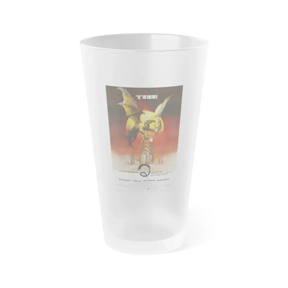 Q THE WINGED SERPENT 1982 Movie Poster - Frosted Pint Glass 16oz Default Title - Go Mug Yourself