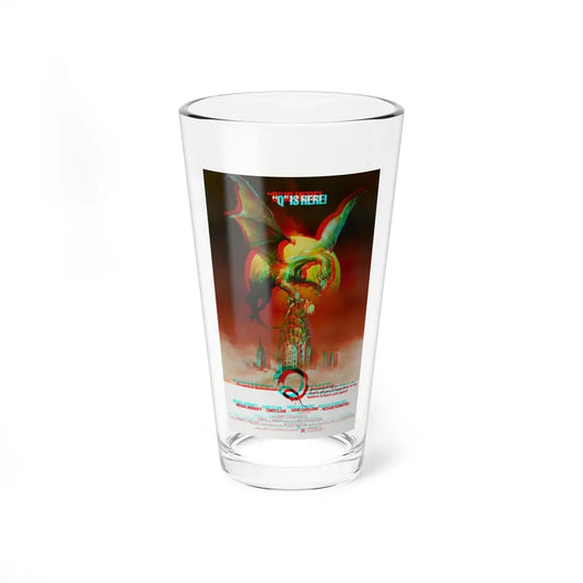 Q THE WINGED SERPENT (3D) 1982 Movie Poster - Pint Glass 16oz 16oz - Go Mug Yourself