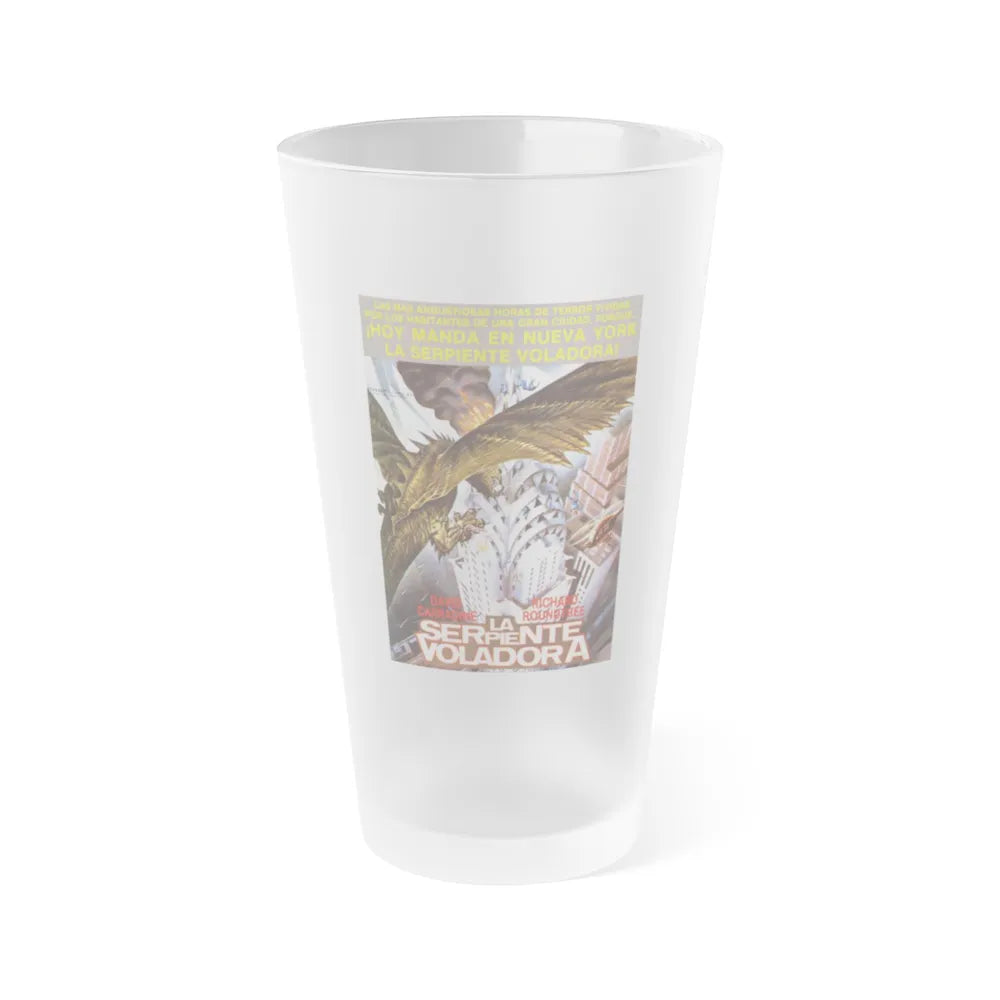 Q THE WINGED SERPENT (SPANISH) 1982 Movie Poster - Frosted Pint Glass 16oz-Go Mug Yourself