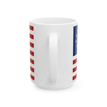QAnon USA Flag (United States) White Coffee Mug-Go Mug Yourself