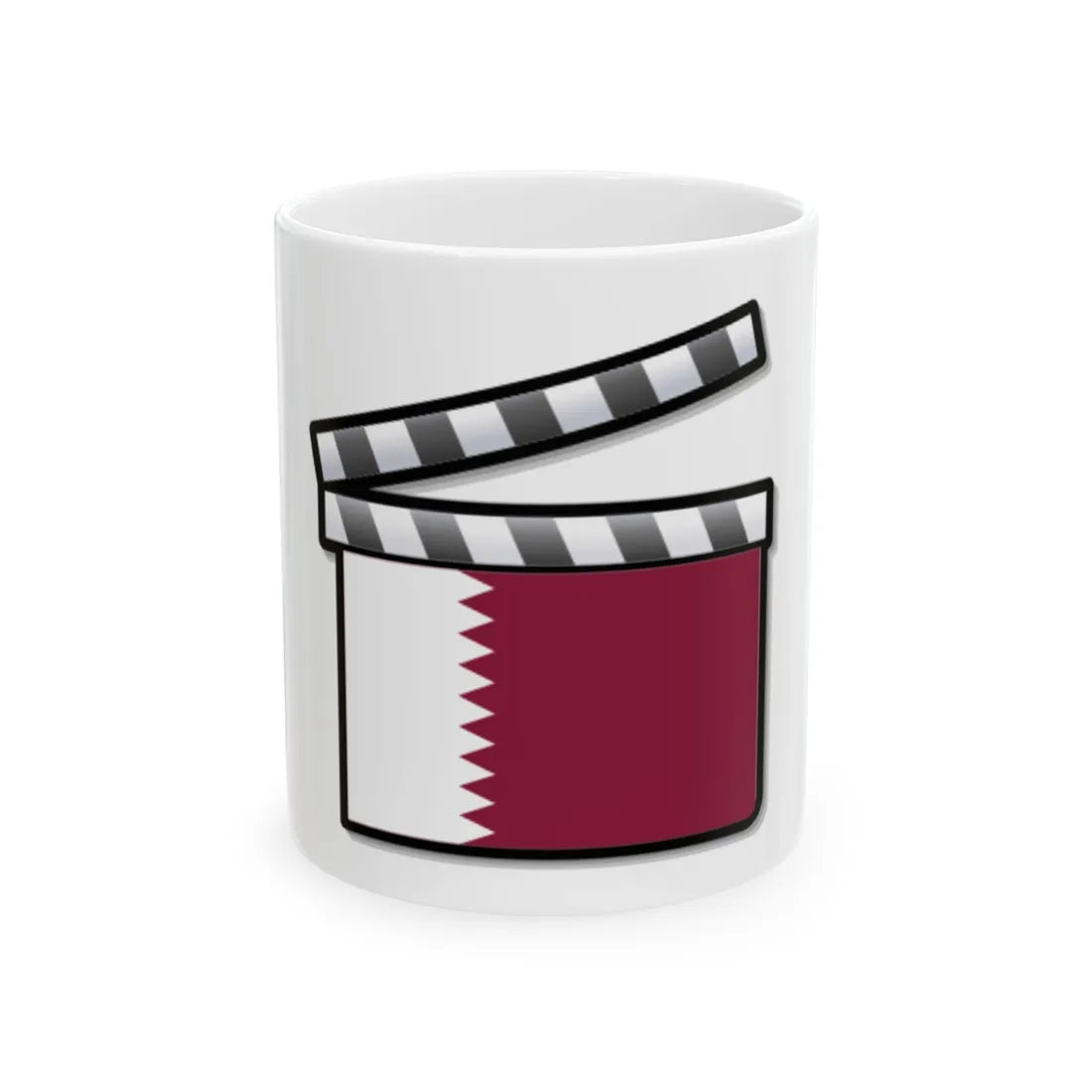 Qatar film clapperboard (Qatar) White Coffee Mug 11oz - Go Mug Yourself
