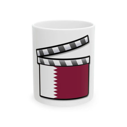 Qatar film clapperboard (Qatar) White Coffee Mug 11oz - Go Mug Yourself