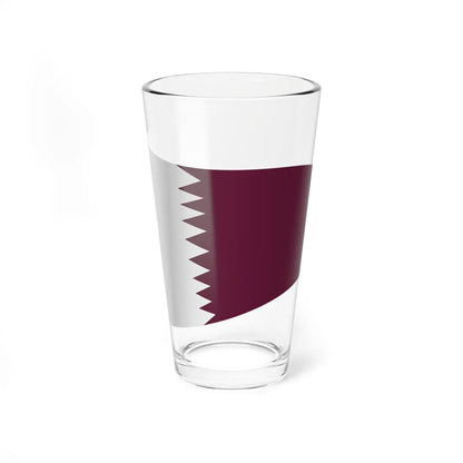 Qatar Flag - iconic waving (Qatar) Pint Glass 16oz 16oz - Go Mug Yourself