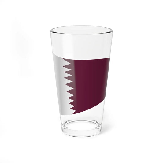 Qatar Flag - iconic waving (Qatar) Pint Glass 16oz 16oz - Go Mug Yourself