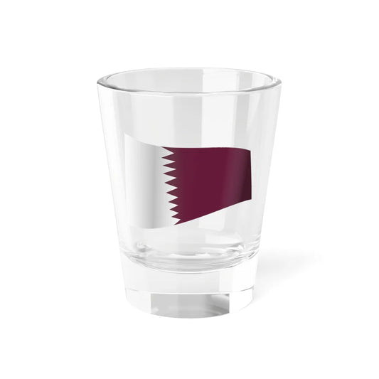 Qatar Flag - iconic waving (Qatar) Shot Glass 1.5oz 1.5oz - Go Mug Yourself