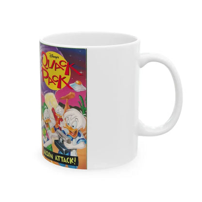 QUACK PACK ALIEN ATTACK (VHS COVER) - White Coffee Mug - Go Mug Yourself