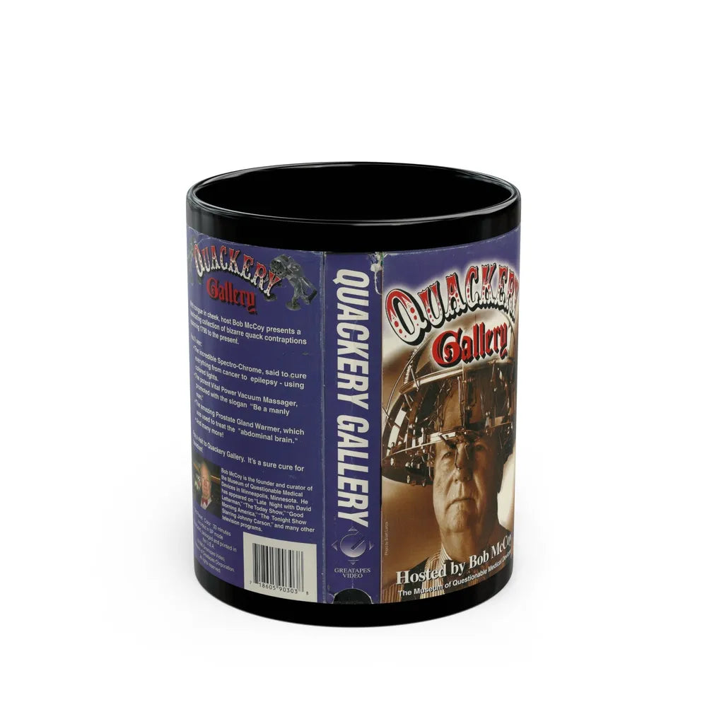 QUACKERY GALLERY HOSTED BY BOB MCCOY (VHS COVER) - Black Coffee Mug-11oz-Go Mug Yourself