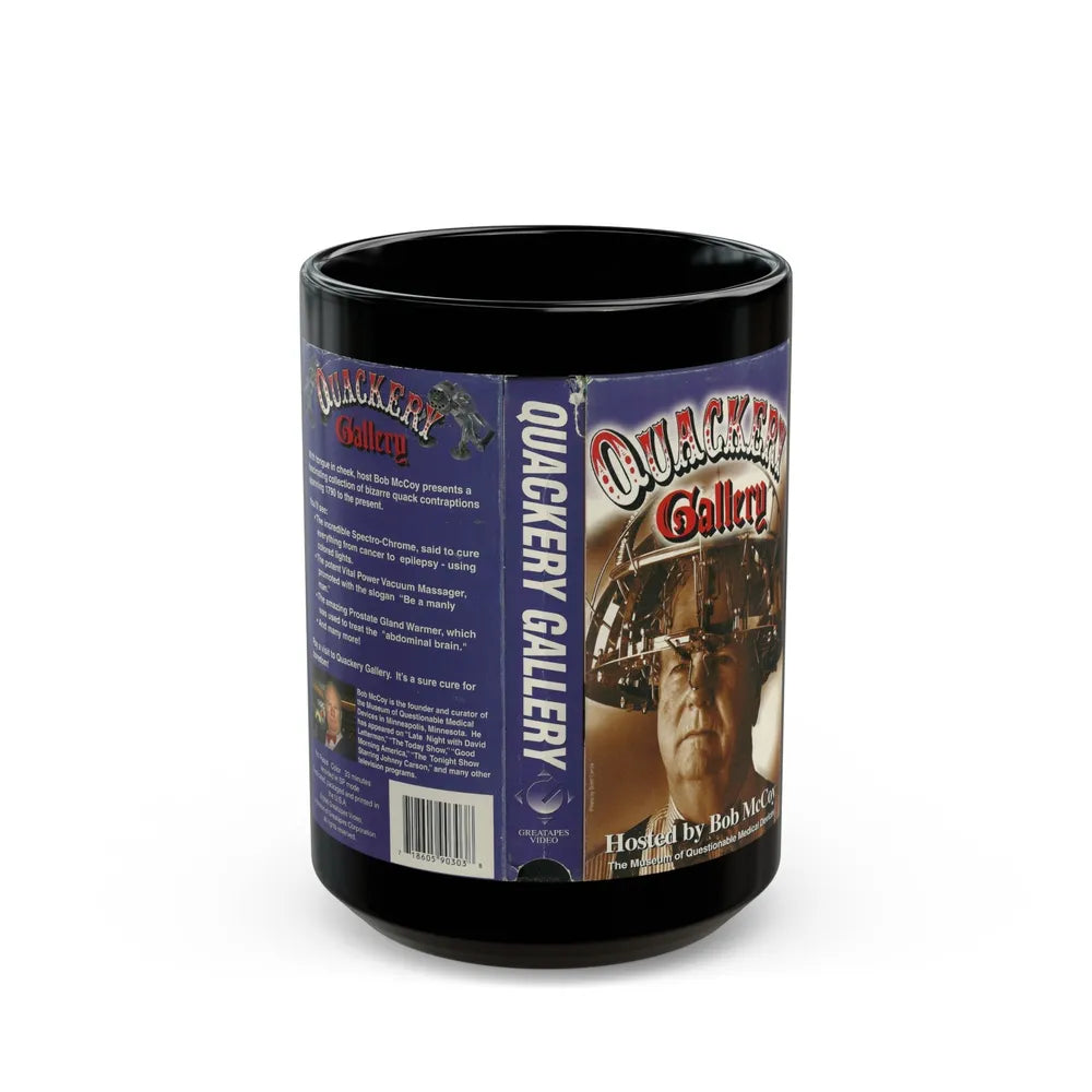 QUACKERY GALLERY HOSTED BY BOB MCCOY (VHS COVER) - Black Coffee Mug-15oz-Go Mug Yourself