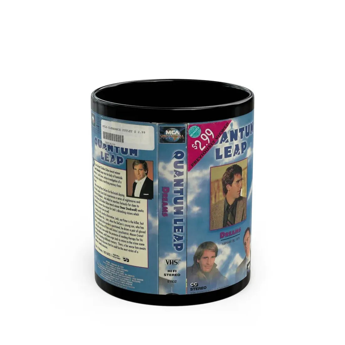 QUANTUM LEAP DREAMS (VHS COVER) - Black Coffee Mug 11oz - Go Mug Yourself