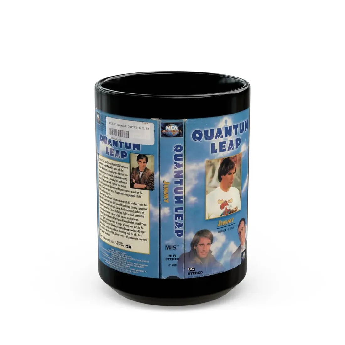 QUANTUM LEAP JIMMY (VHS COVER) - Black Coffee Mug 15oz - Go Mug Yourself