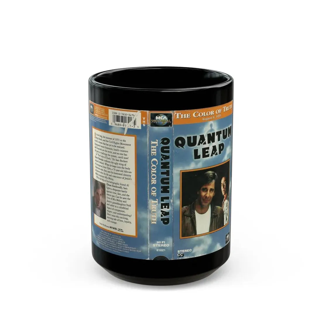 QUANTUM LEAP THE COLOR OF TRUTH (VHS COVER) - Black Coffee Mug 15oz - Go Mug Yourself