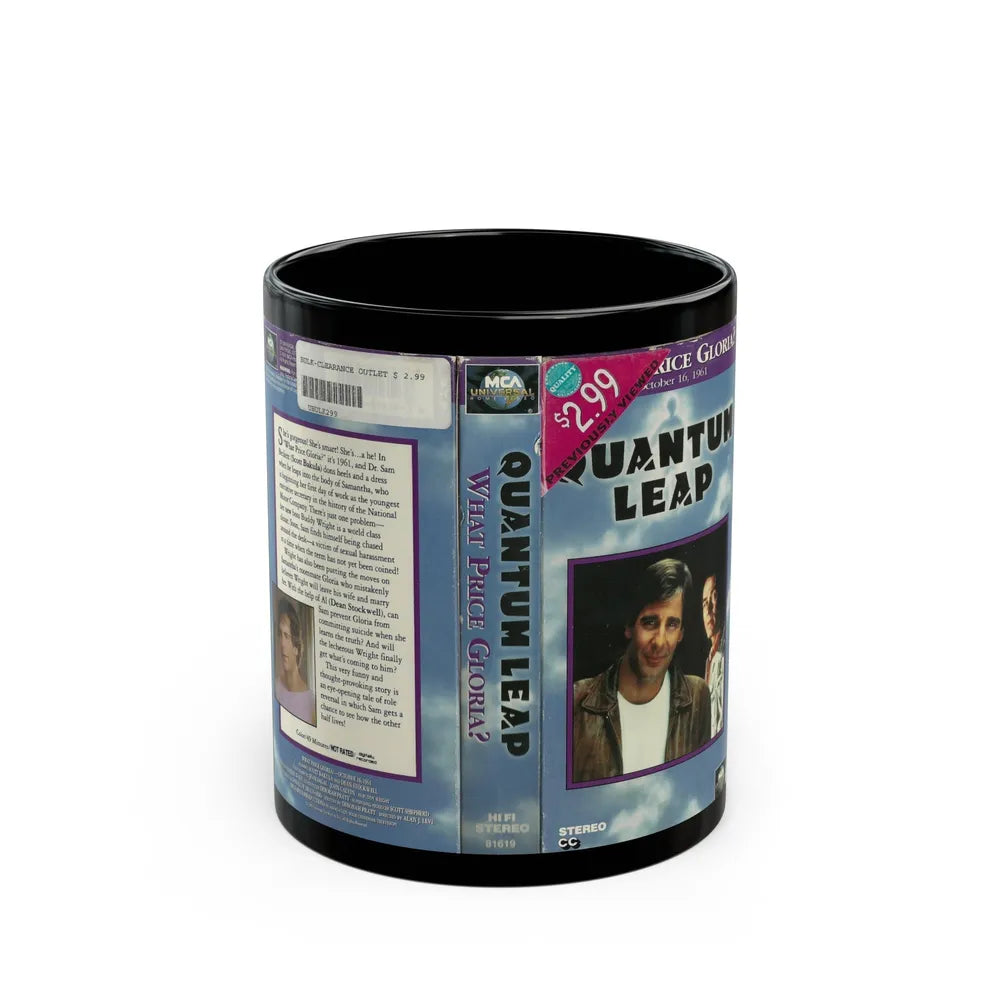 QUANTUM LEAP WHAT PRICE GLORIA (VHS COVER) - Black Coffee Mug-11oz-Go Mug Yourself