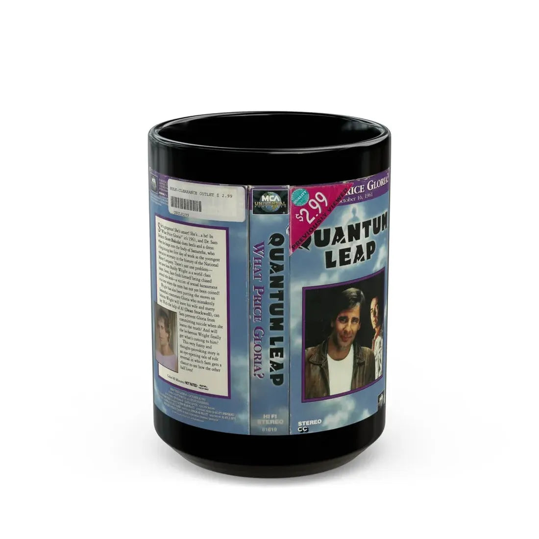 QUANTUM LEAP WHAT PRICE GLORIA (VHS COVER) - Black Coffee Mug 15oz - Go Mug Yourself