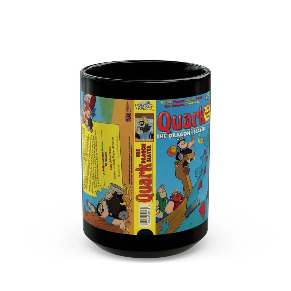 QUARK THE DRAGON SLAYER (VHS COVER) - Black Coffee Mug 15oz - Go Mug Yourself