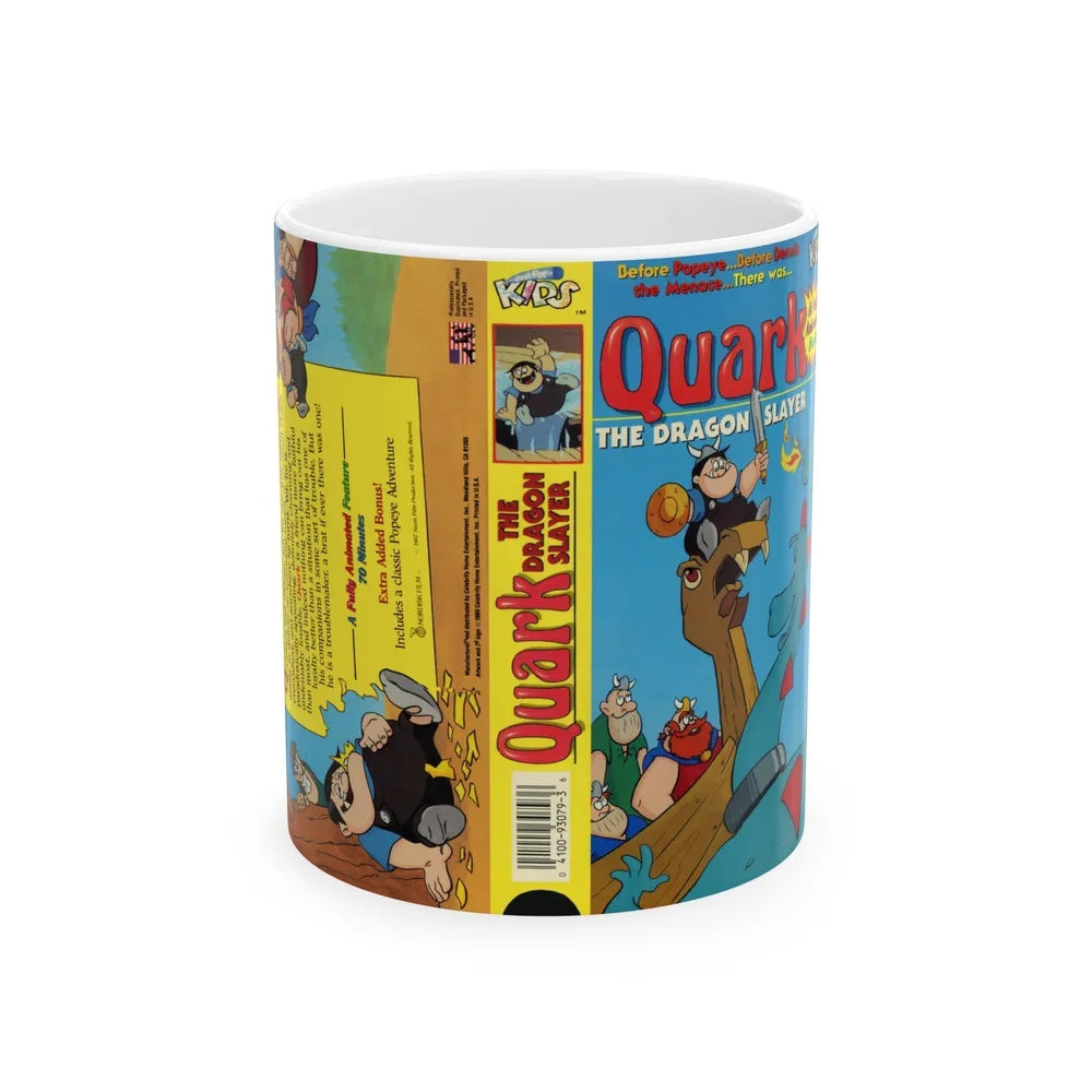 QUARK THE DRAGON SLAYER (VHS COVER) - White Coffee Mug-11oz-Go Mug Yourself