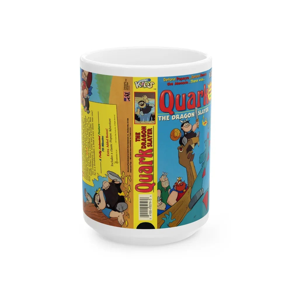 QUARK THE DRAGON SLAYER (VHS COVER) - White Coffee Mug-15oz-Go Mug Yourself