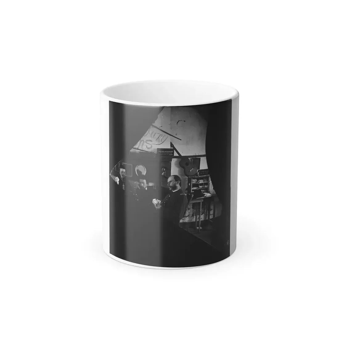 Quarters of Dr. David Mckay (Army of the James), Interior View Withi Men Playing Cards (U.S. Civil War) Color Changing Coffee Mug 11oz - Go Mug Yourself