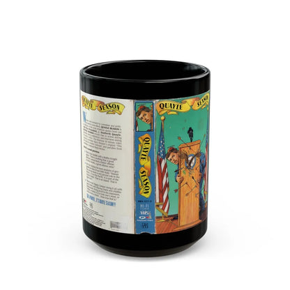 QUAYLE SEASON (VHS COVER) - Black Coffee Mug-15oz-Go Mug Yourself