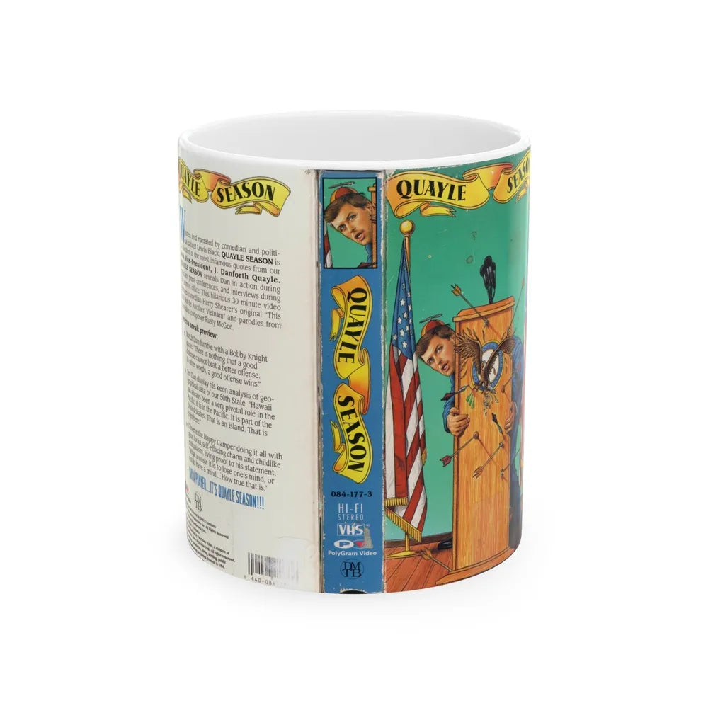 QUAYLE SEASON (VHS COVER) - White Coffee Mug-11oz-Go Mug Yourself