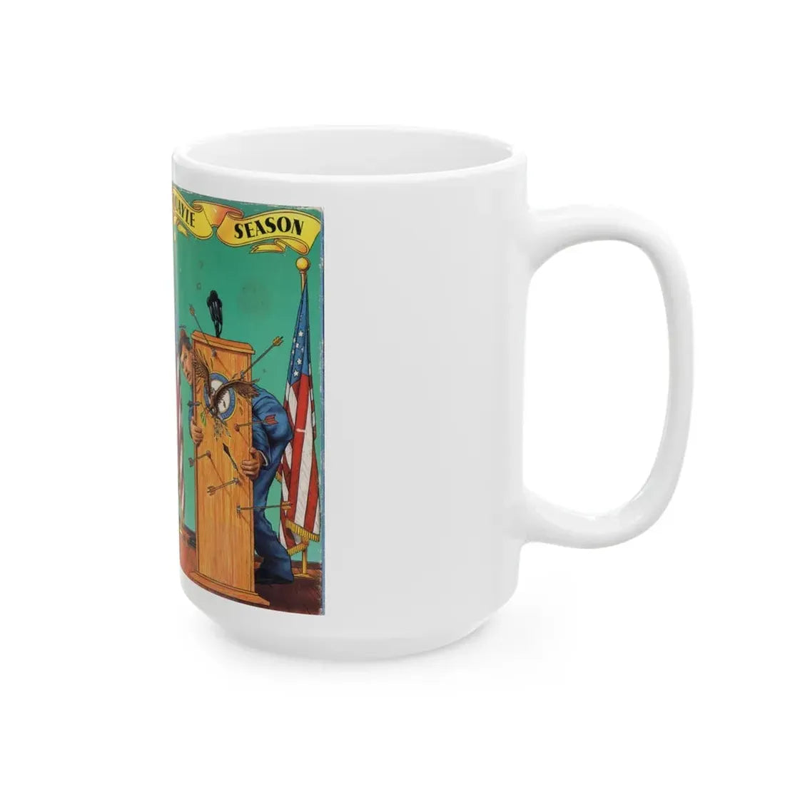 QUAYLE SEASON (VHS COVER) - White Coffee Mug - Go Mug Yourself