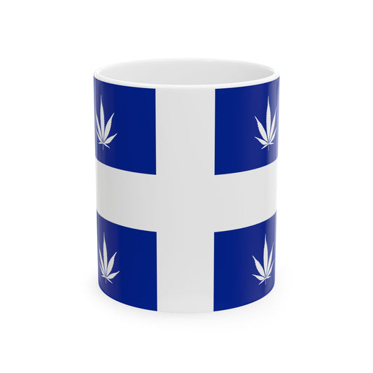 Quebec Weed Flag (Canada) White Coffee Mug-11oz-Go Mug Yourself