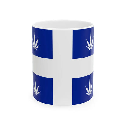 Quebec Weed Flag (Canada) White Coffee Mug 11oz - Go Mug Yourself