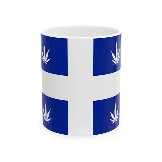 Quebec Weed Flag (Canada) White Coffee Mug 11oz - Go Mug Yourself
