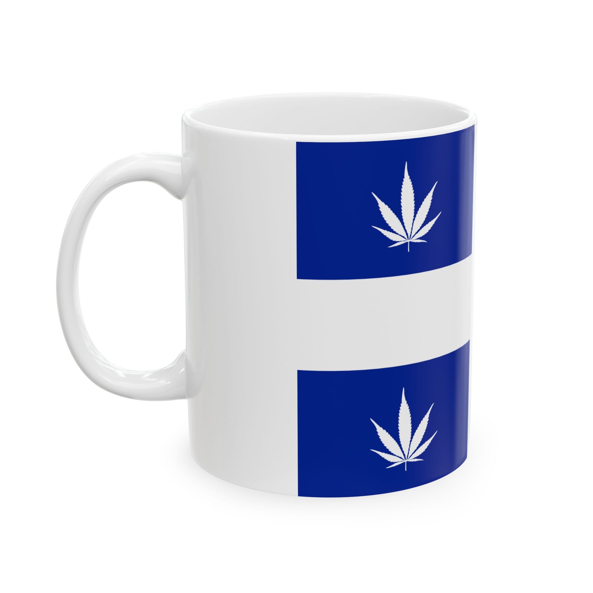 Quebec Weed Flag (Canada) White Coffee Mug-Go Mug Yourself