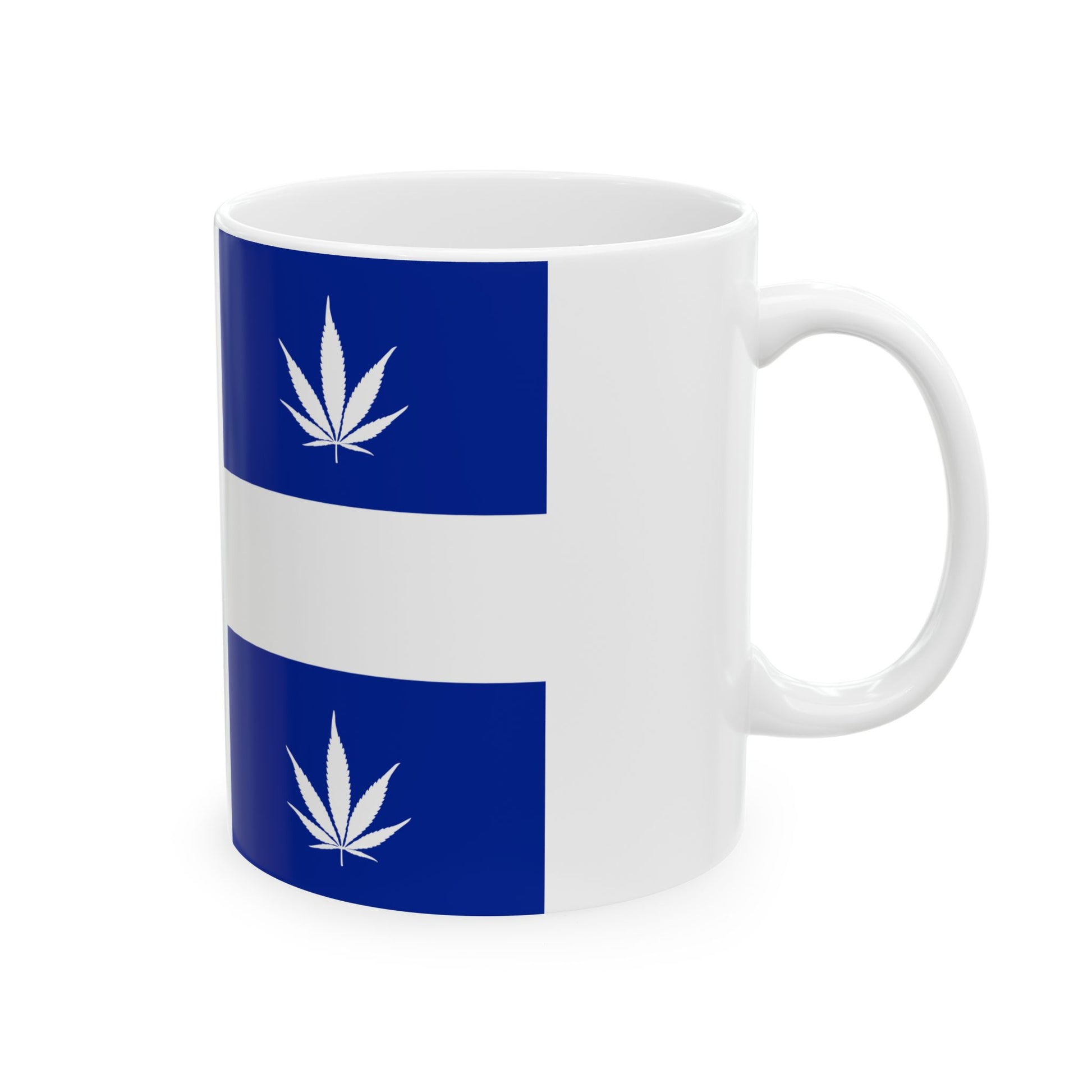 Quebec Weed Flag (Canada) White Coffee Mug-Go Mug Yourself