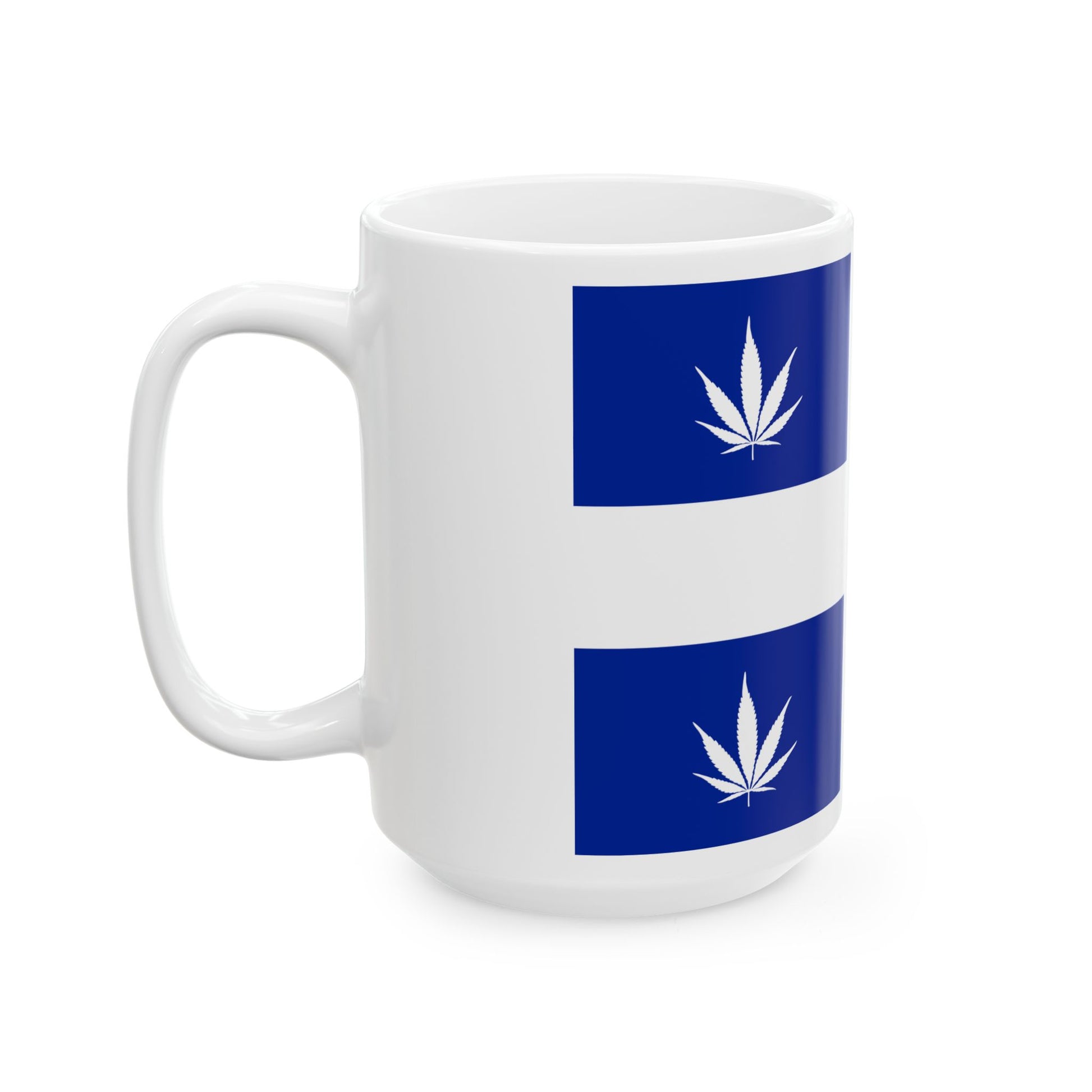 Quebec Weed Flag (Canada) White Coffee Mug-Go Mug Yourself