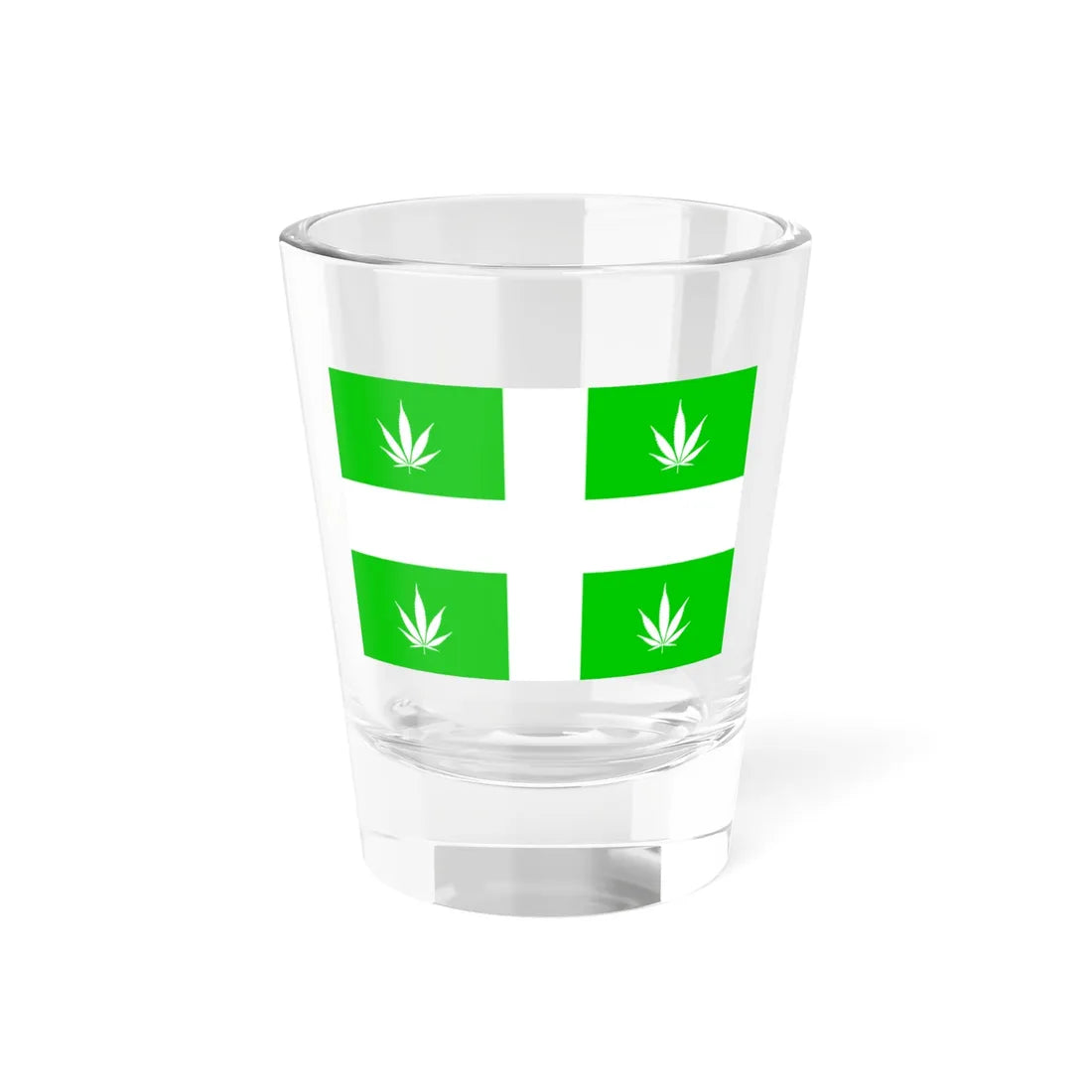 Quebec Weed Flag Var1 (Canada) Shot Glass 1.5oz 1.5oz - Go Mug Yourself