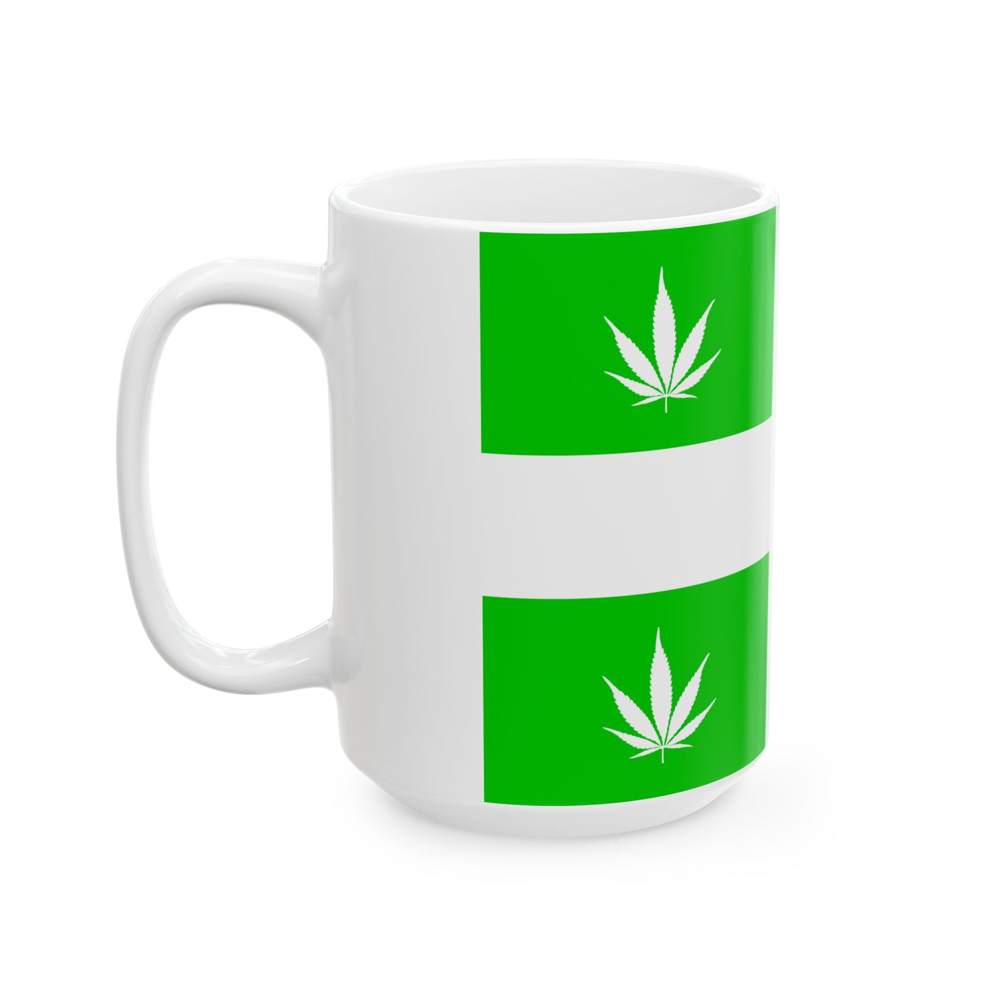 Quebec Weed Flag Var1 (Canada) White Coffee Mug-Go Mug Yourself