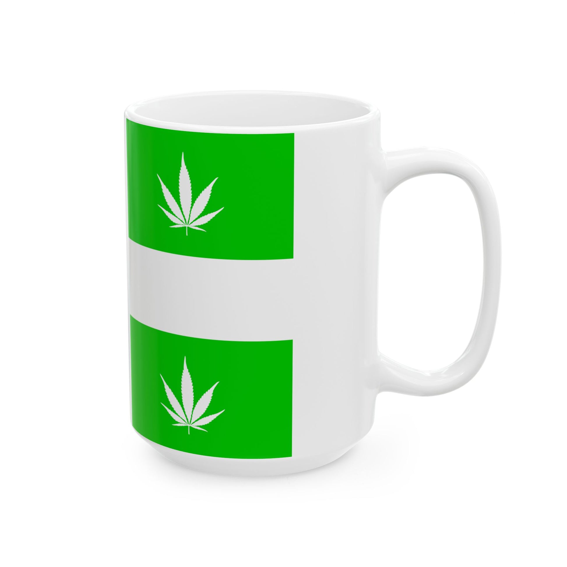 Quebec Weed Flag Var1 (Canada) White Coffee Mug-Go Mug Yourself