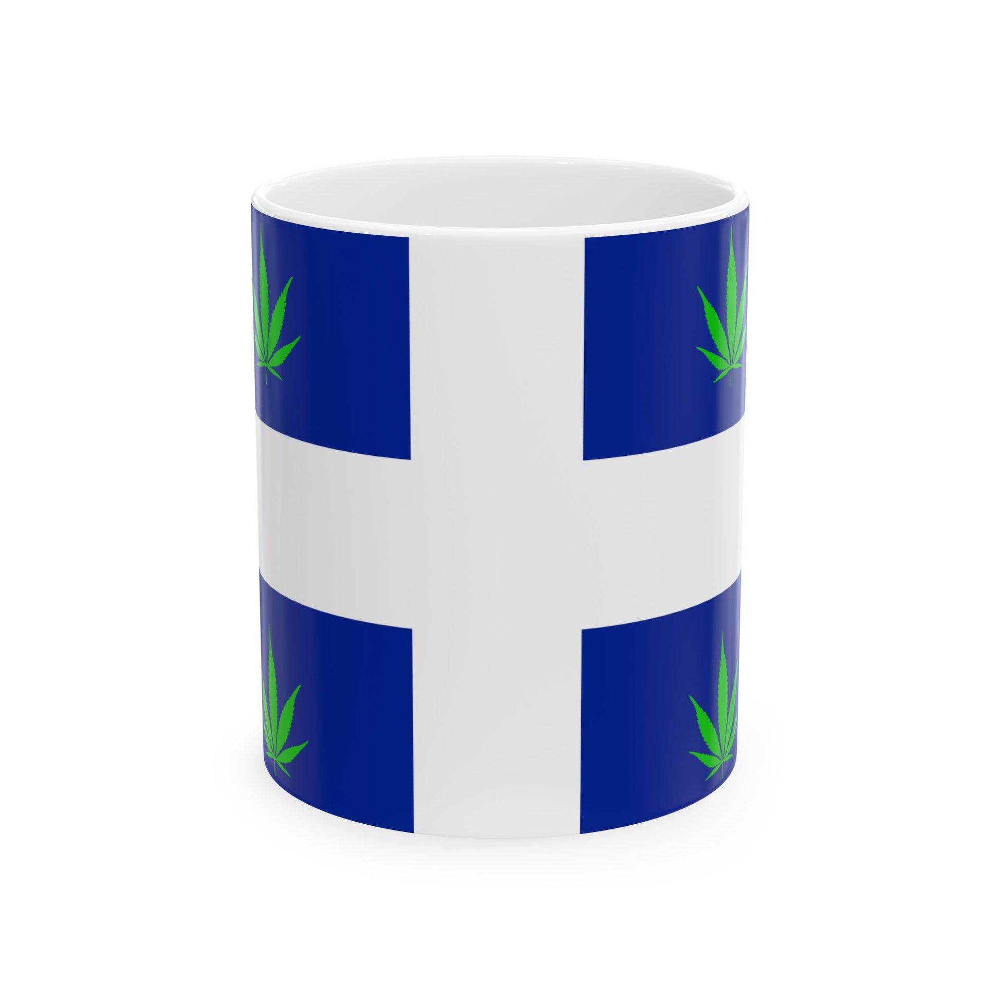Quebec Weed Flag Var2 (Canada) White Coffee Mug-11oz-Go Mug Yourself