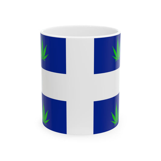 Quebec Weed Flag Var2 (Canada) White Coffee Mug-11oz-Go Mug Yourself