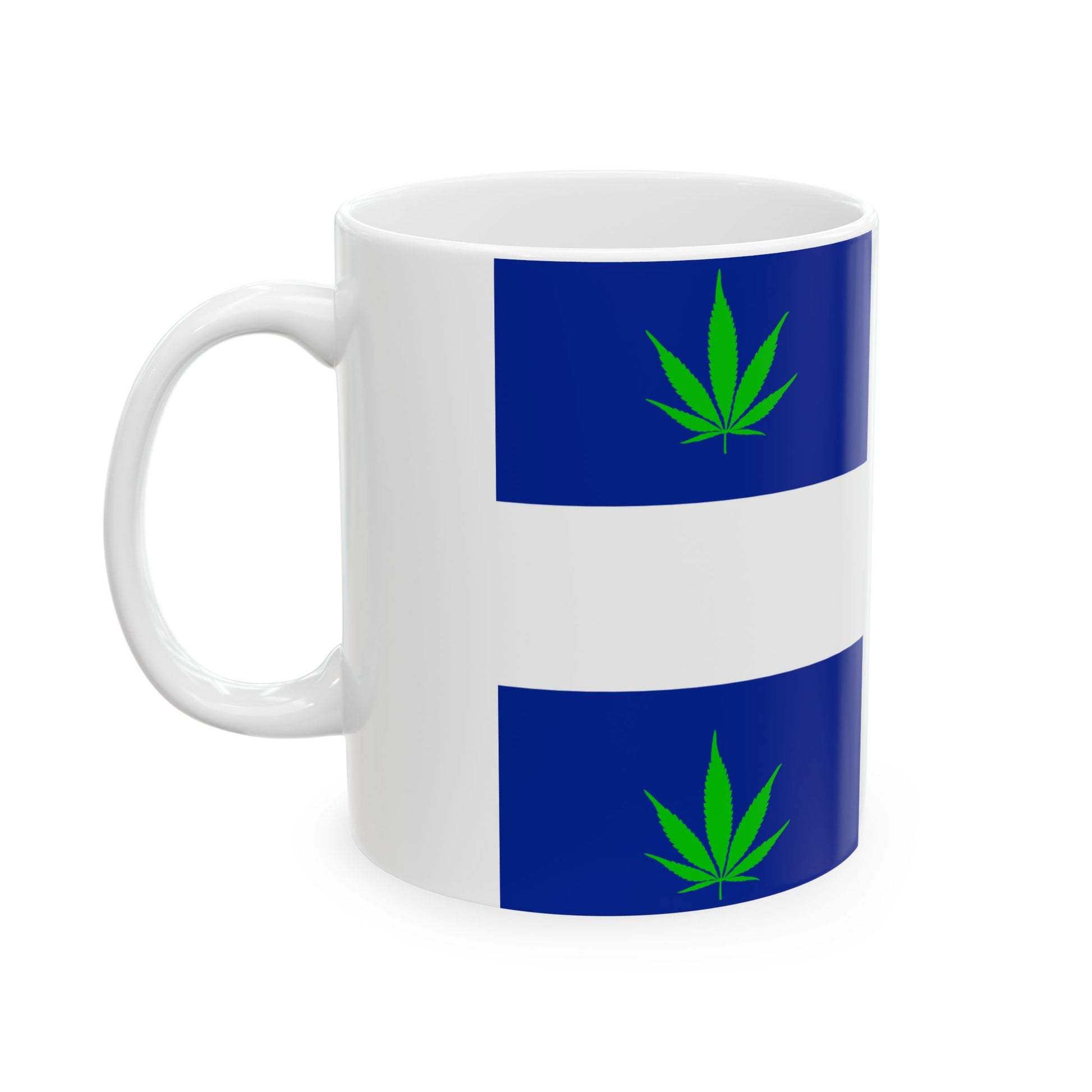 Quebec Weed Flag Var2 (Canada) White Coffee Mug-Go Mug Yourself