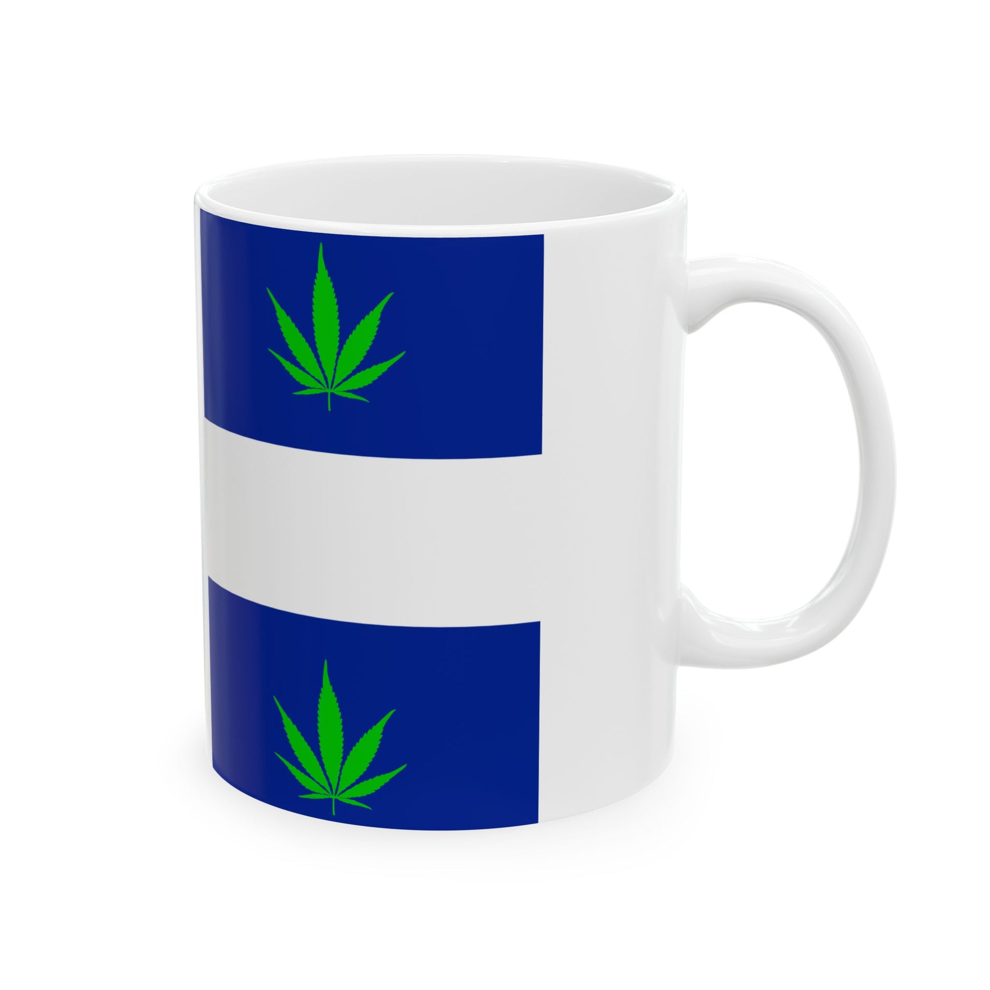 Quebec Weed Flag Var2 (Canada) White Coffee Mug-Go Mug Yourself