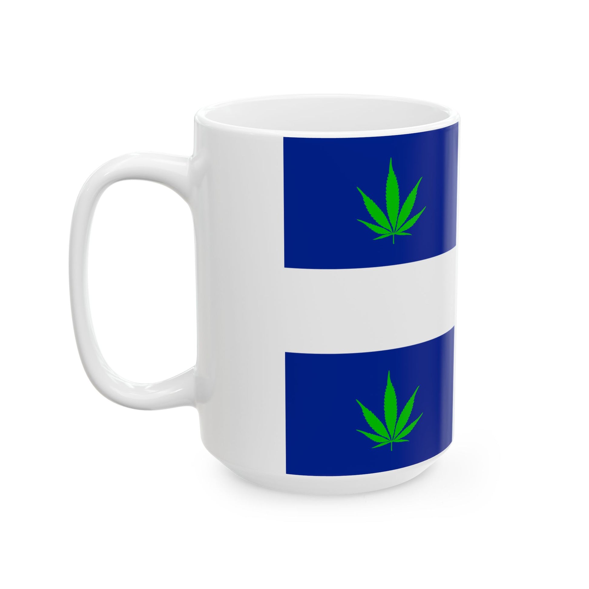 Quebec Weed Flag Var2 (Canada) White Coffee Mug-Go Mug Yourself