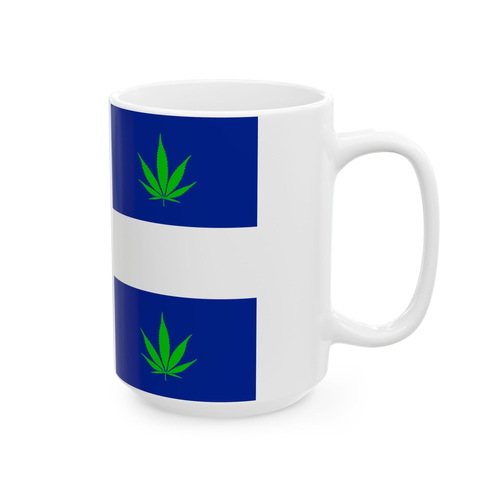 Quebec Weed Flag Var2 (Canada) White Coffee Mug-Go Mug Yourself