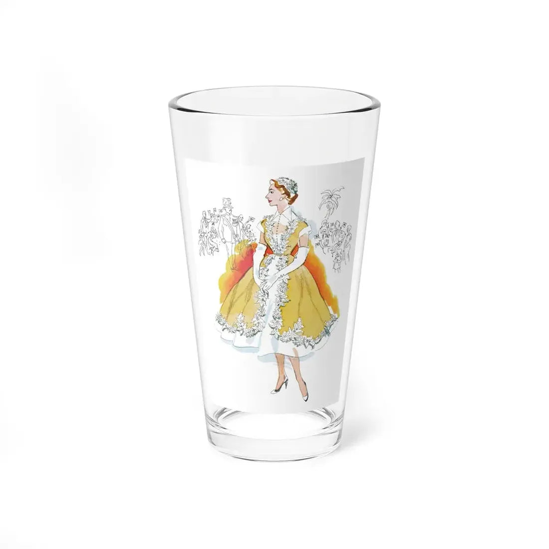 Queen Elizabeth II's dresses for her tour of the Commonwealth 1953-54, Picture Post magazine (3) (Magazine Illustration) Pint Glass 16oz 16oz - Go Mug Yourself