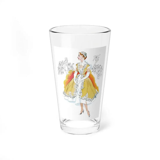 Queen Elizabeth II's dresses for her tour of the Commonwealth 1953-54, Picture Post magazine (3) (Magazine Illustration) Pint Glass 16oz 16oz - Go Mug Yourself