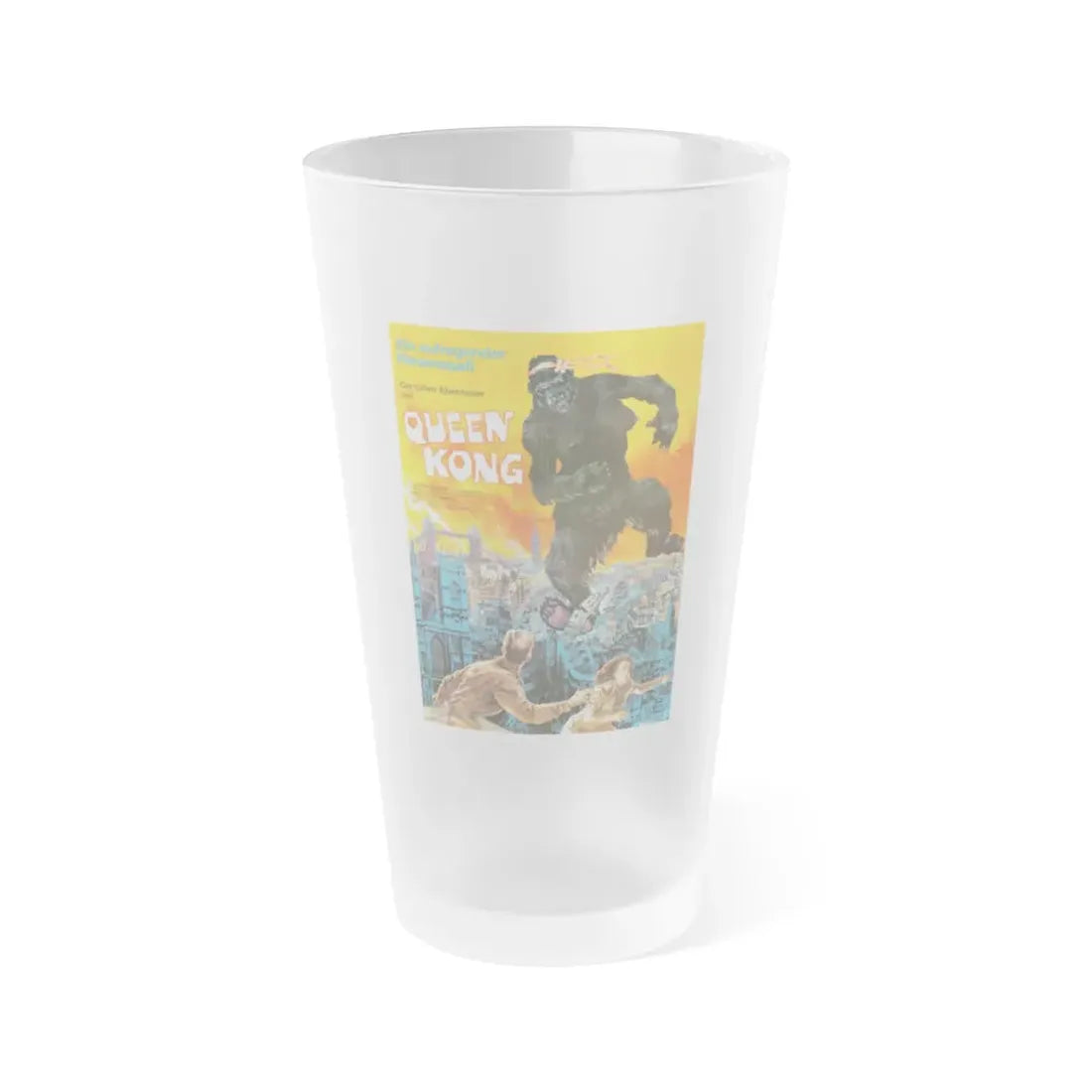 QUEEN KONG (GERMAN) 1976 Movie Poster - Frosted Pint Glass 16oz Default Title - Go Mug Yourself