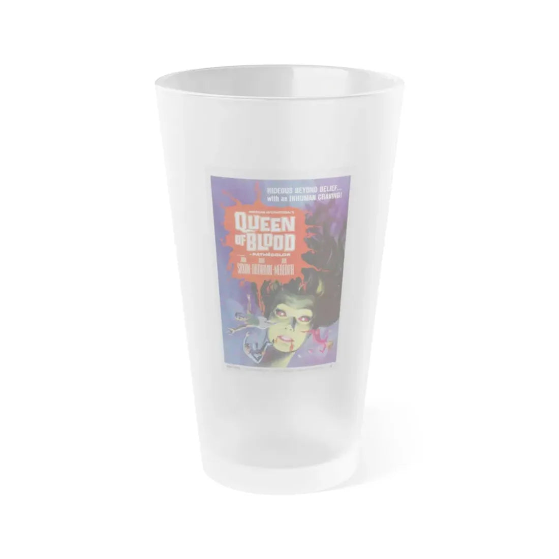 QUEEN OF BLOOD 1966 Movie Poster - Frosted Pint Glass 16oz Default Title - Go Mug Yourself